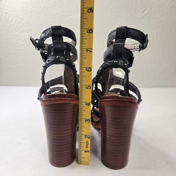 Sam Edelman Spike Studded Gladiator Sandals Sz 7.5 Edgy Bohemian Strappy Heels - Picture 5 of 10